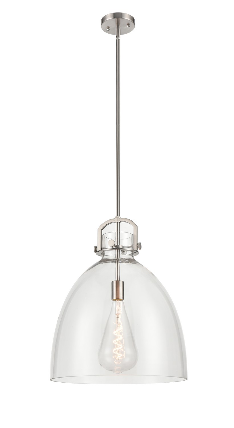 One Light Pendant by Innovations - Downtown Urban Collection, Satin Nickel Finish - 410-1SL-SN-G412-16CL