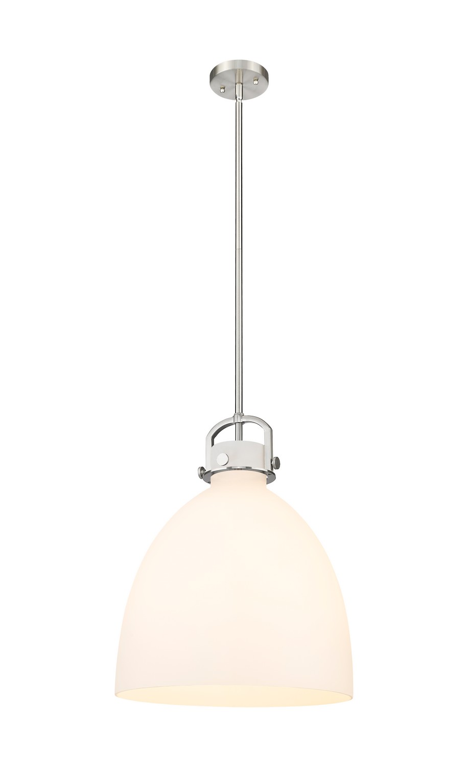 One Light Pendant by Innovations - Downtown Urban Collection, Satin Nickel Finish - 410-1SL-SN-G412-16WH