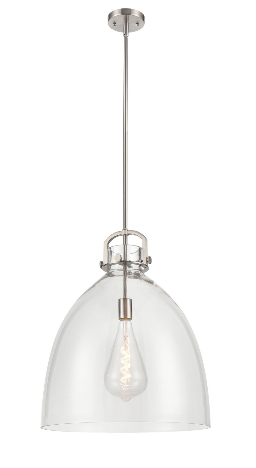 One Light Pendant by Innovations - Downtown Urban Collection, Satin Nickel Finish - 410-1SL-SN-G412-18CL