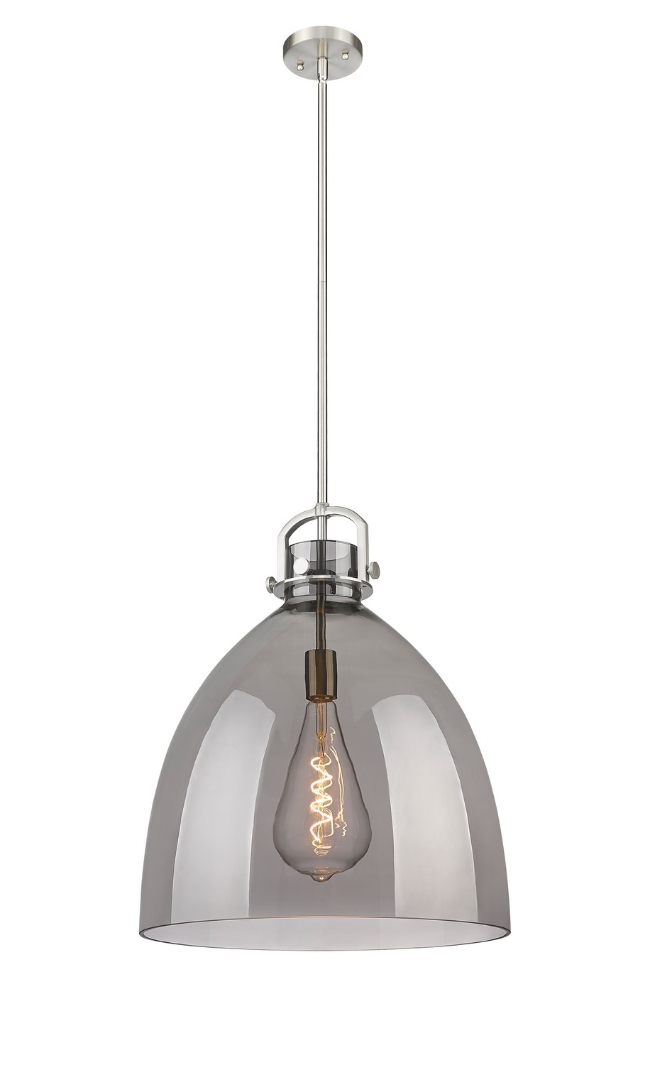 One Light Pendant by Innovations - Downtown Urban Collection, Satin Nickel Finish - 410-1SL-SN-G412-18SM