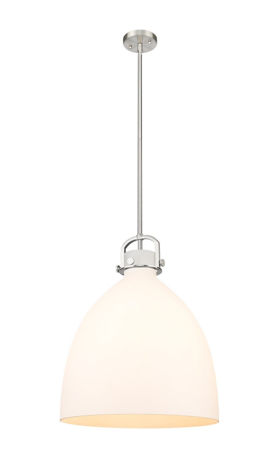 One Light Pendant by Innovations - Downtown Urban Collection, Satin Nickel Finish - 410-1SL-SN-G412-18WH