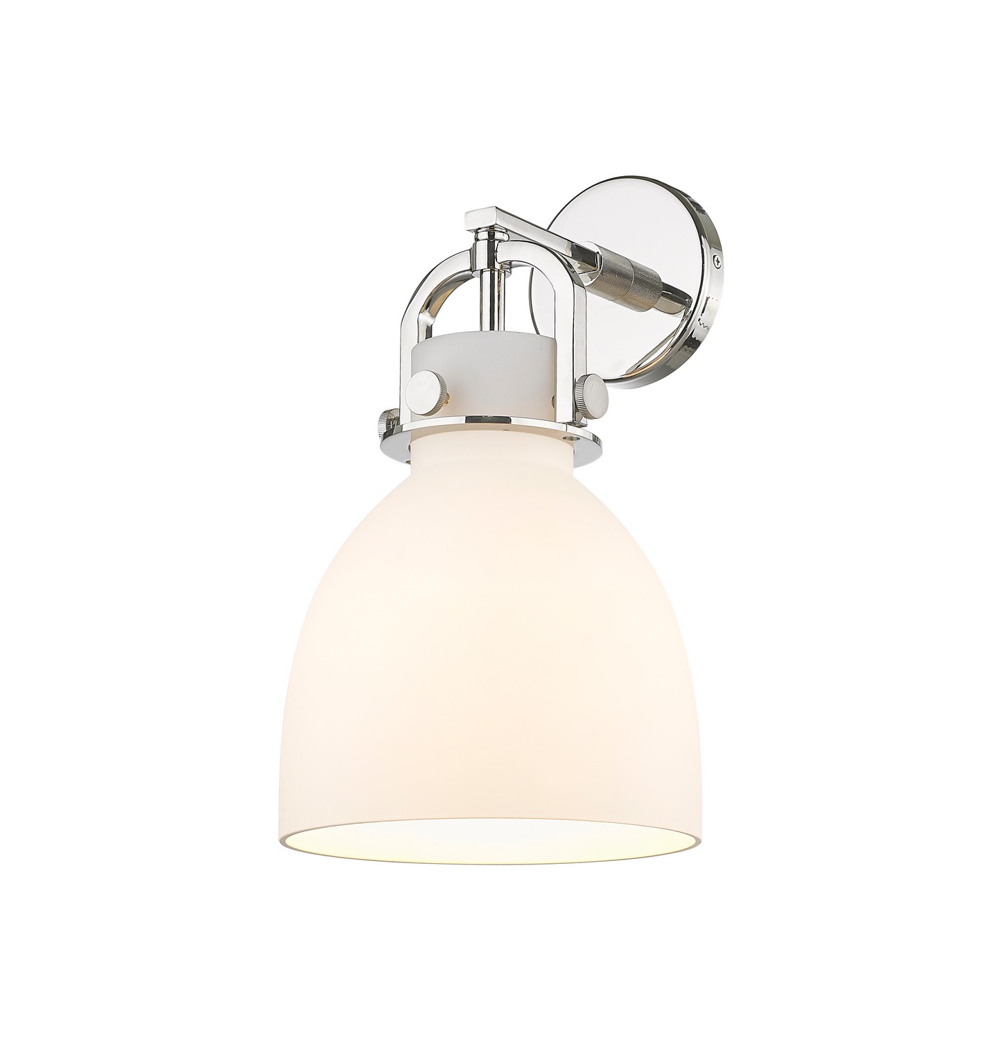 One Light Wall Sconce by Innovations - Downtown Urban Collection, Polished Nickel Finish - 410-1W-PN-G412-8WH