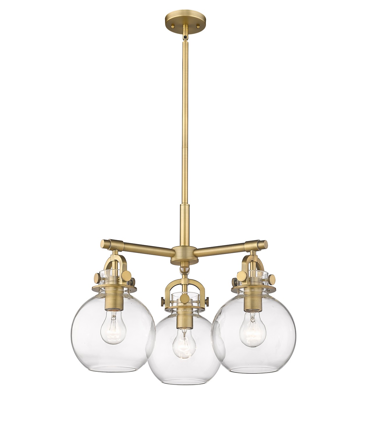 Three Light Pendant by Innovations - Downtown Urban Collection, Brushed Brass Finish - 410-3CR-BB-G410-7CL