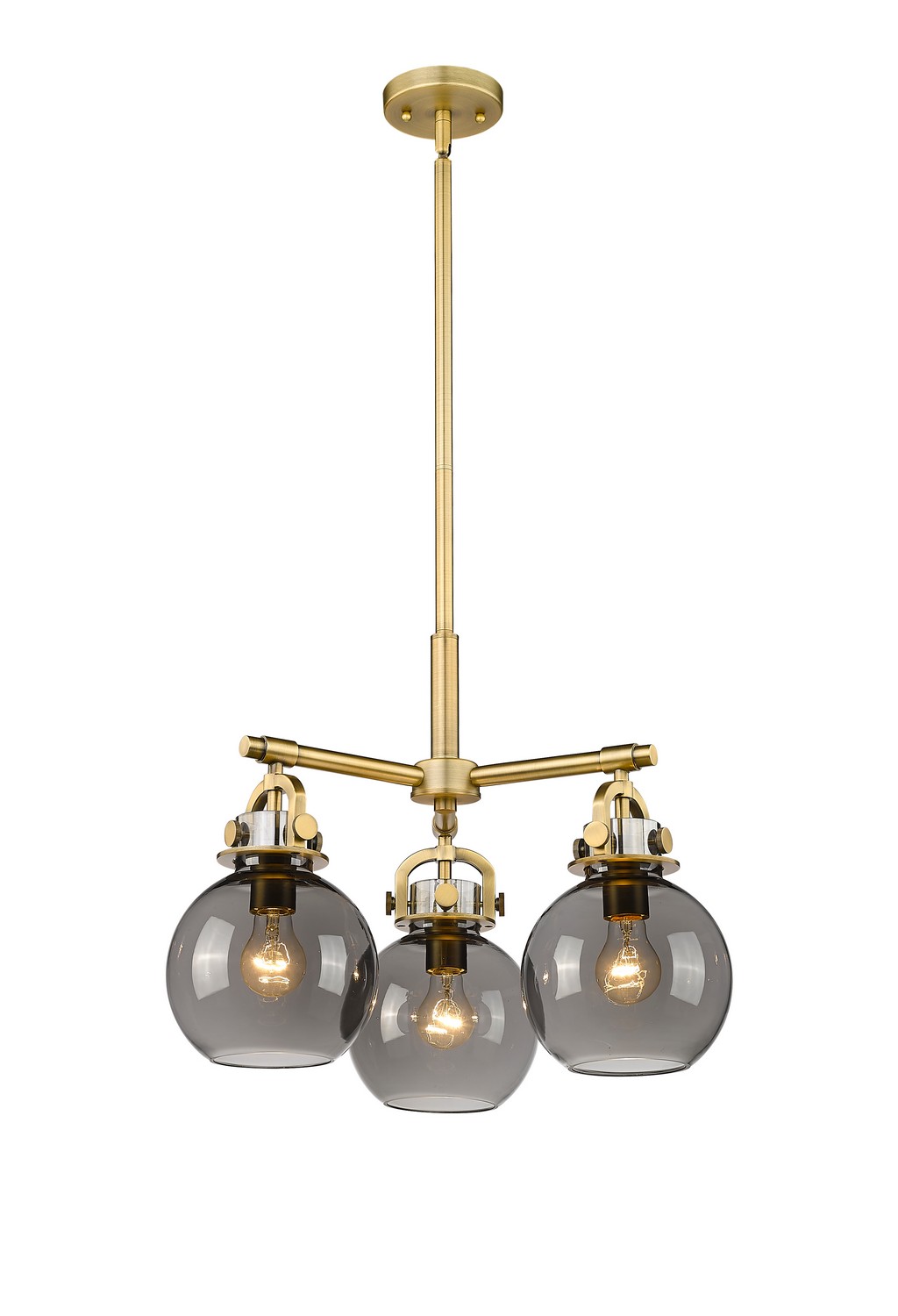 Three Light Pendant by Innovations - Downtown Urban Collection, Brushed Brass Finish - 410-3CR-BB-G410-7SM