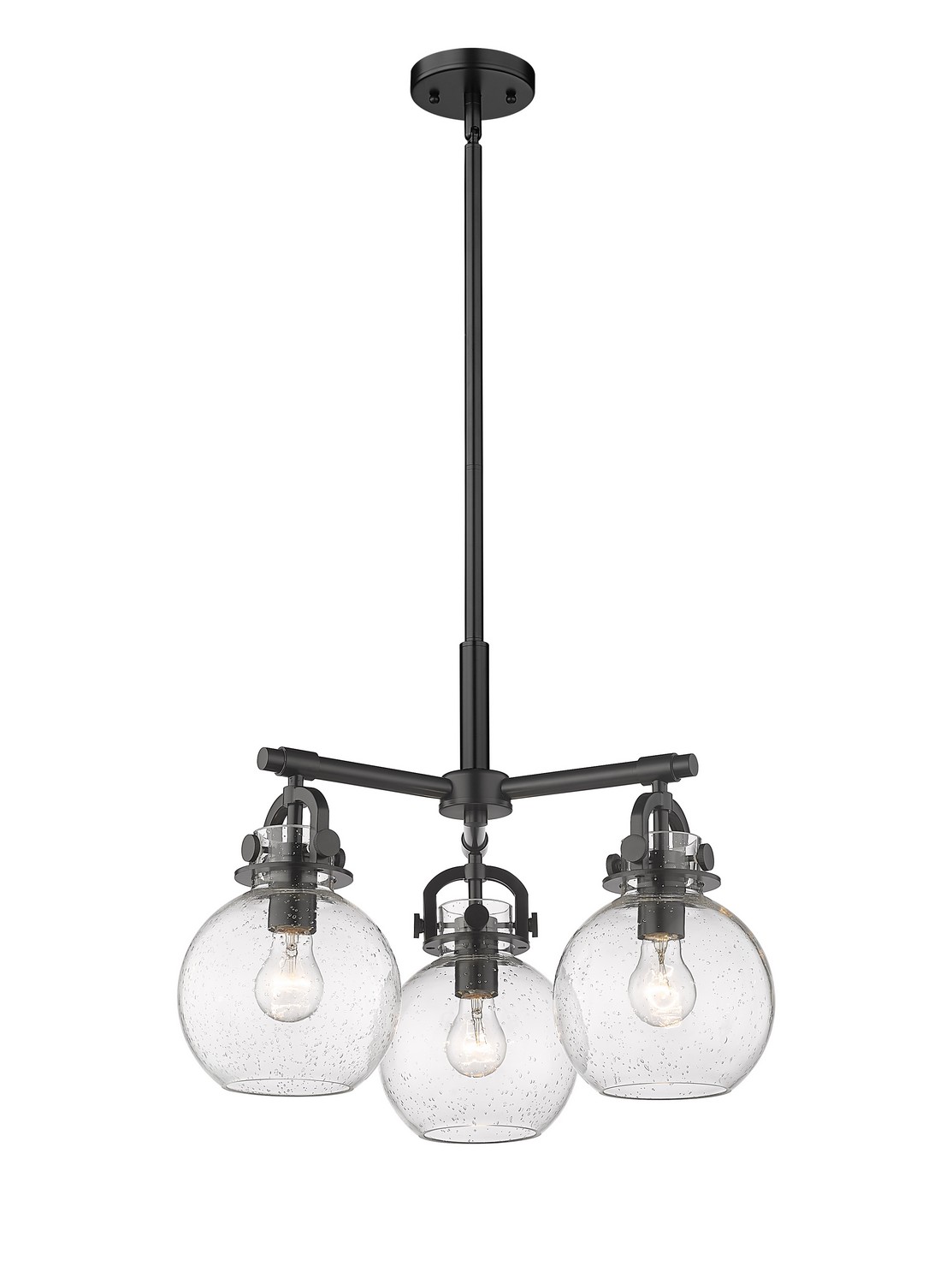 Three Light Pendant by Innovations - Downtown Urban Collection, Matte Black Finish - 410-3CR-BK-G410-7SDY