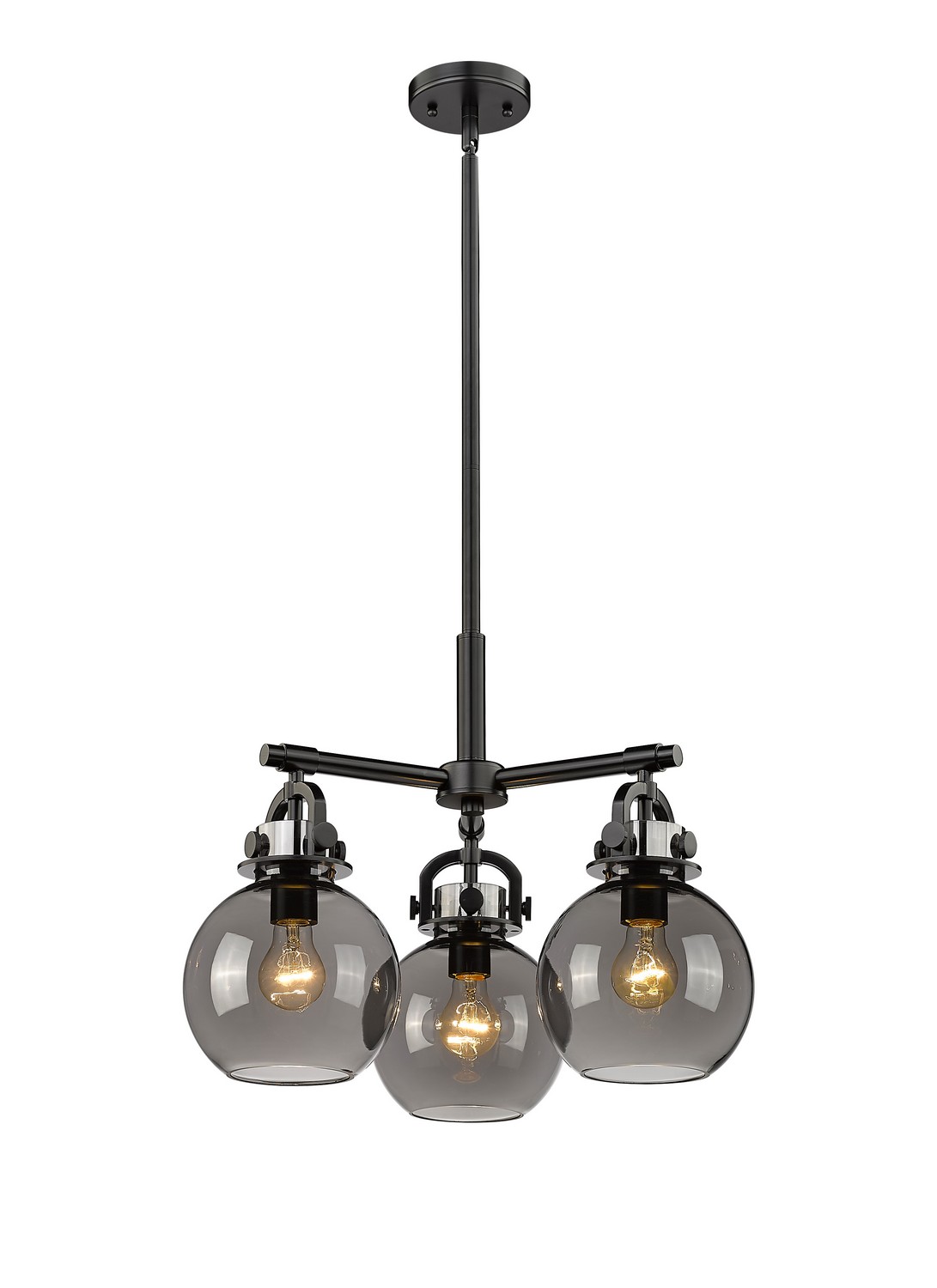 Three Light Pendant by Innovations - Downtown Urban Collection, Matte Black Finish - 410-3CR-BK-G410-7SM