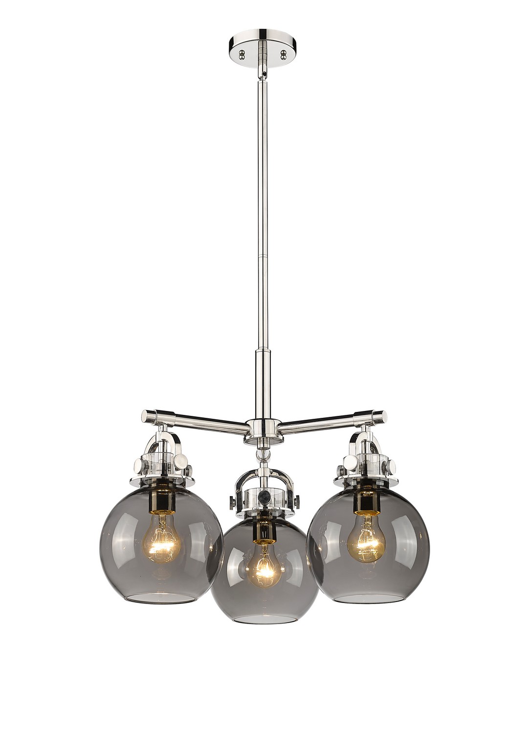 Three Light Pendant by Innovations - Downtown Urban Collection, Polished Nickel Finish - 410-3CR-PN-G410-7SM