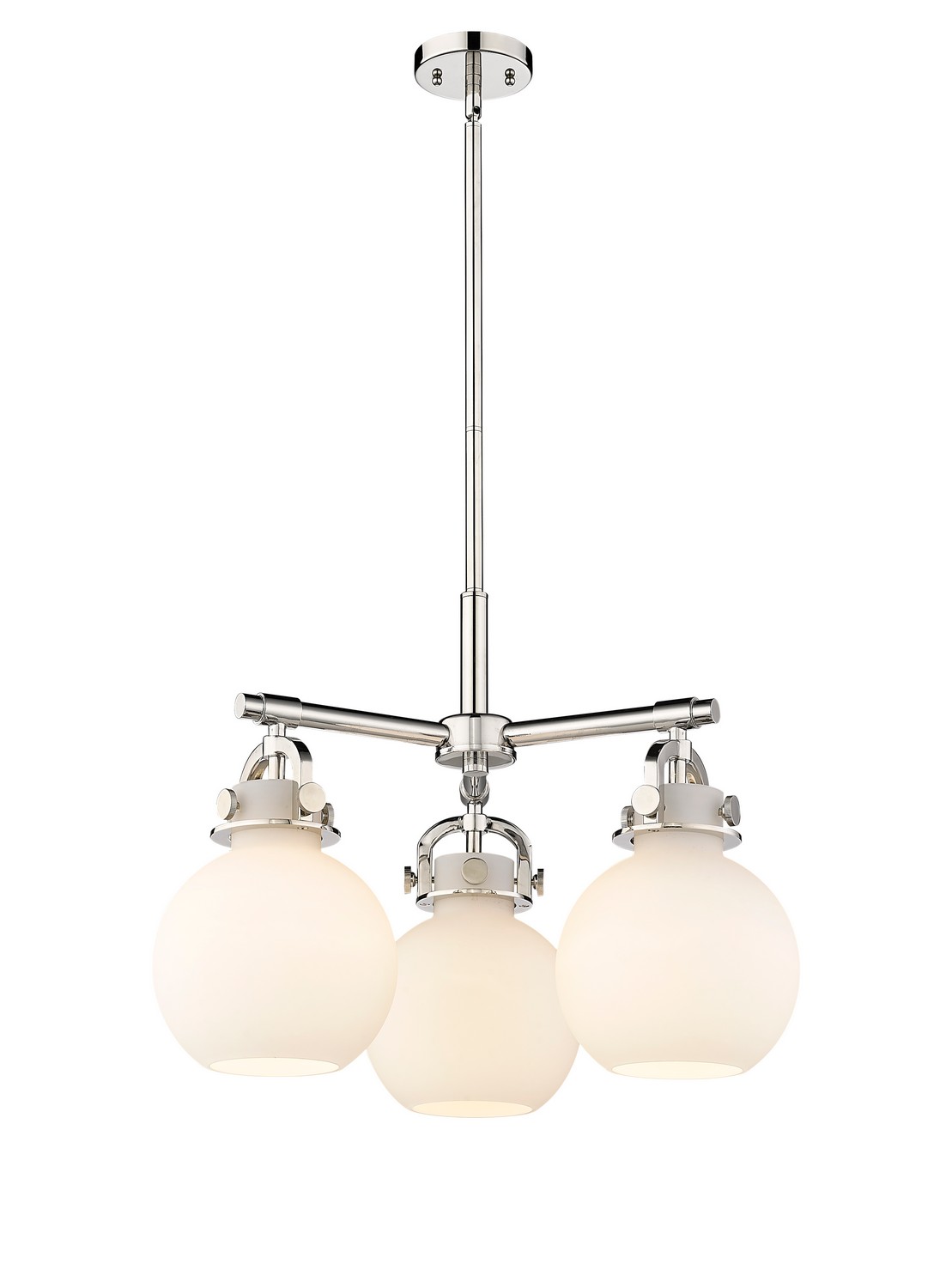 Three Light Pendant by Innovations - Downtown Urban Collection, Polished Nickel Finish - 410-3CR-PN-G410-7WH