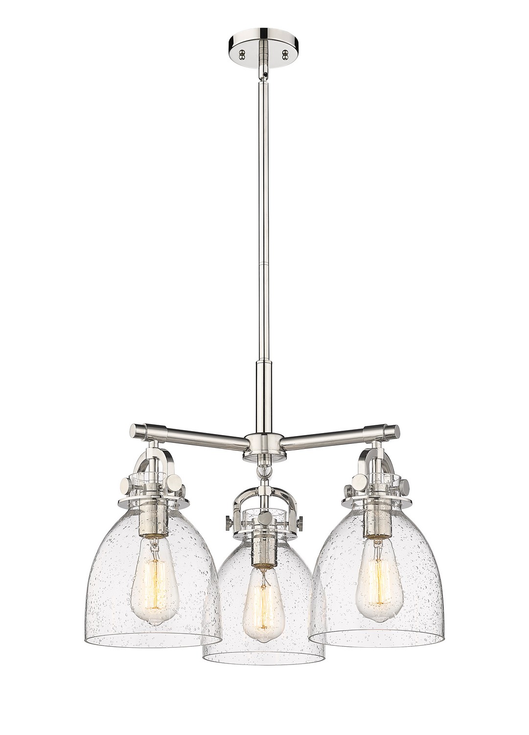 Three Light Pendant by Innovations - Downtown Urban Collection, Polished Nickel Finish - 410-3CR-PN-G412-7SDY