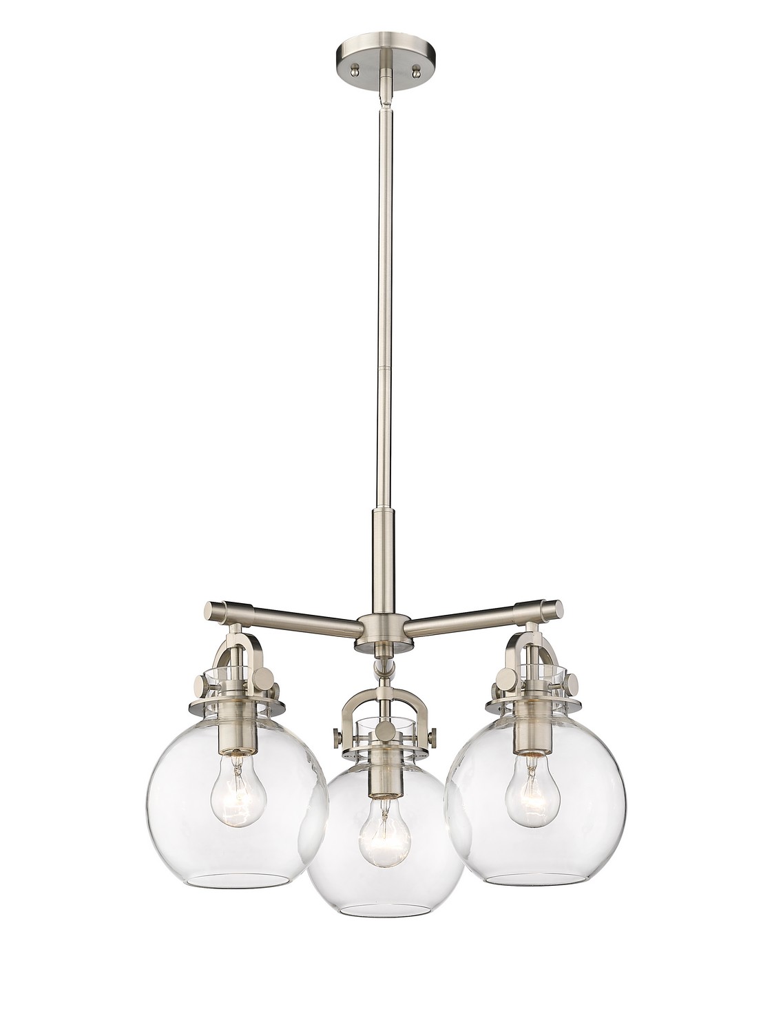 Three Light Pendant by Innovations - Downtown Urban Collection, Satin Nickel Finish - 410-3CR-SN-G410-7CL
