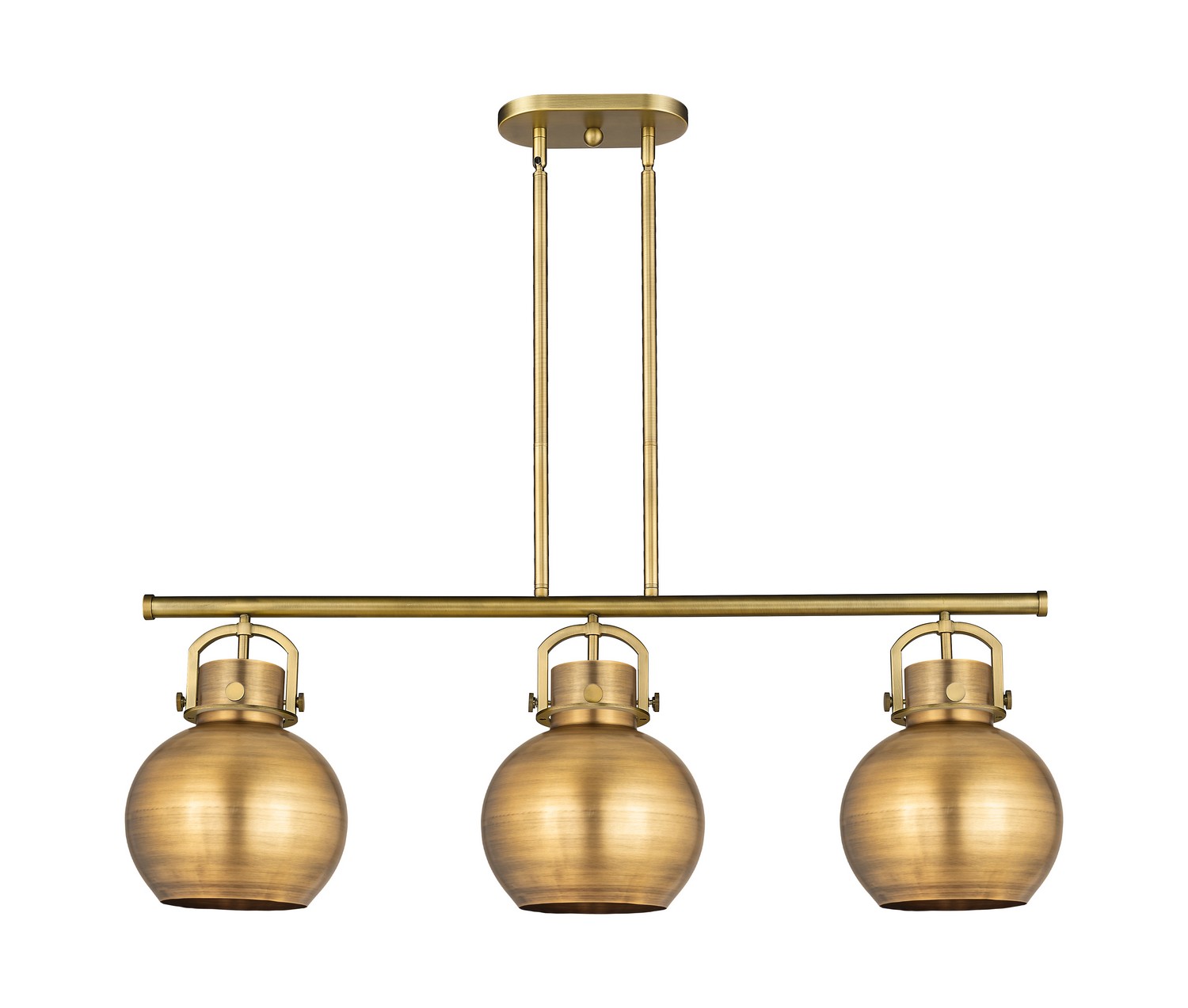 Three Light Island Pendant by Innovations - Downtown Urban Collection, Brushed Brass Finish - 410-3I-BB-M410-10BB