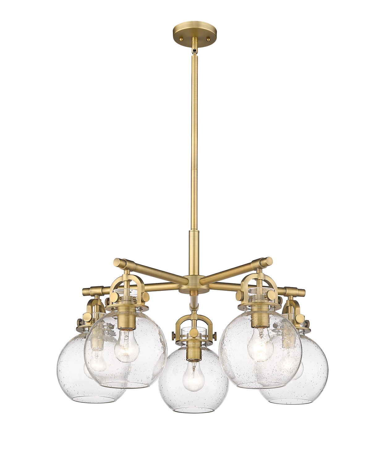 Five Light Chandelier by Innovations - Downtown Urban Collection, Brushed Brass Finish - 410-5CR-BB-G410-7SDY