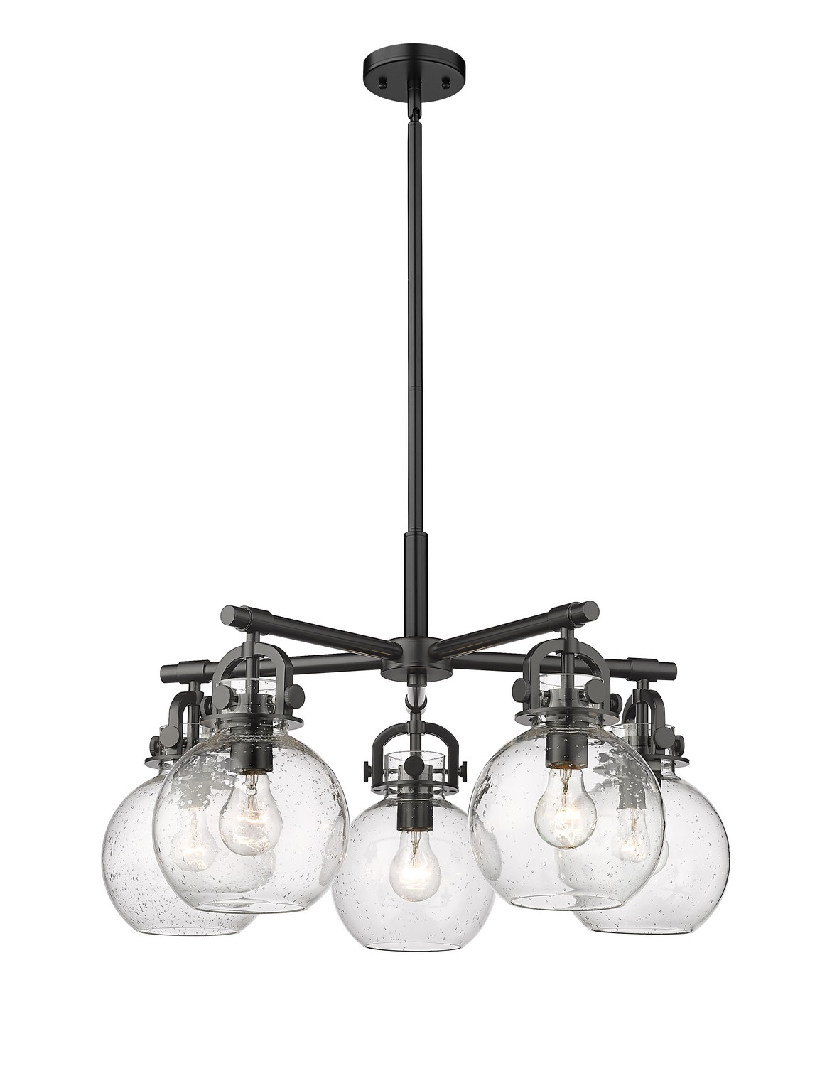 Five Light Chandelier by Innovations - Downtown Urban Collection, Matte Black Finish - 410-5CR-BK-G410-7SDY