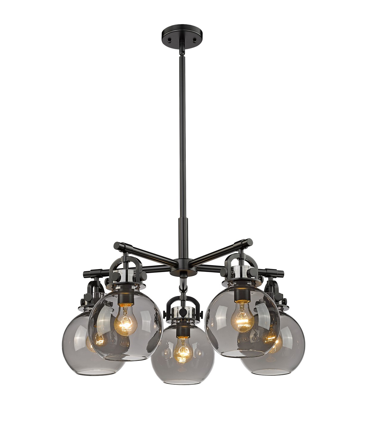 Five Light Chandelier by Innovations - Downtown Urban Collection, Matte Black Finish - 410-5CR-BK-G410-7SM