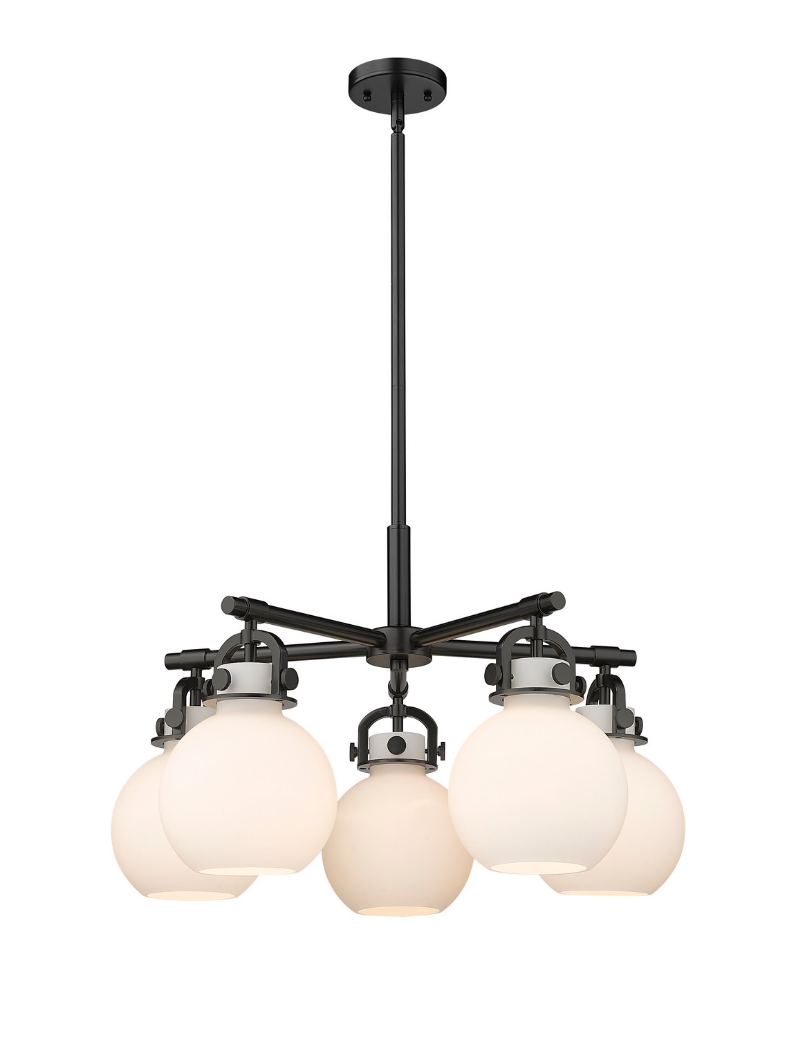 Five Light Chandelier by Innovations - Downtown Urban Collection, Matte Black Finish - 410-5CR-BK-G410-7WH