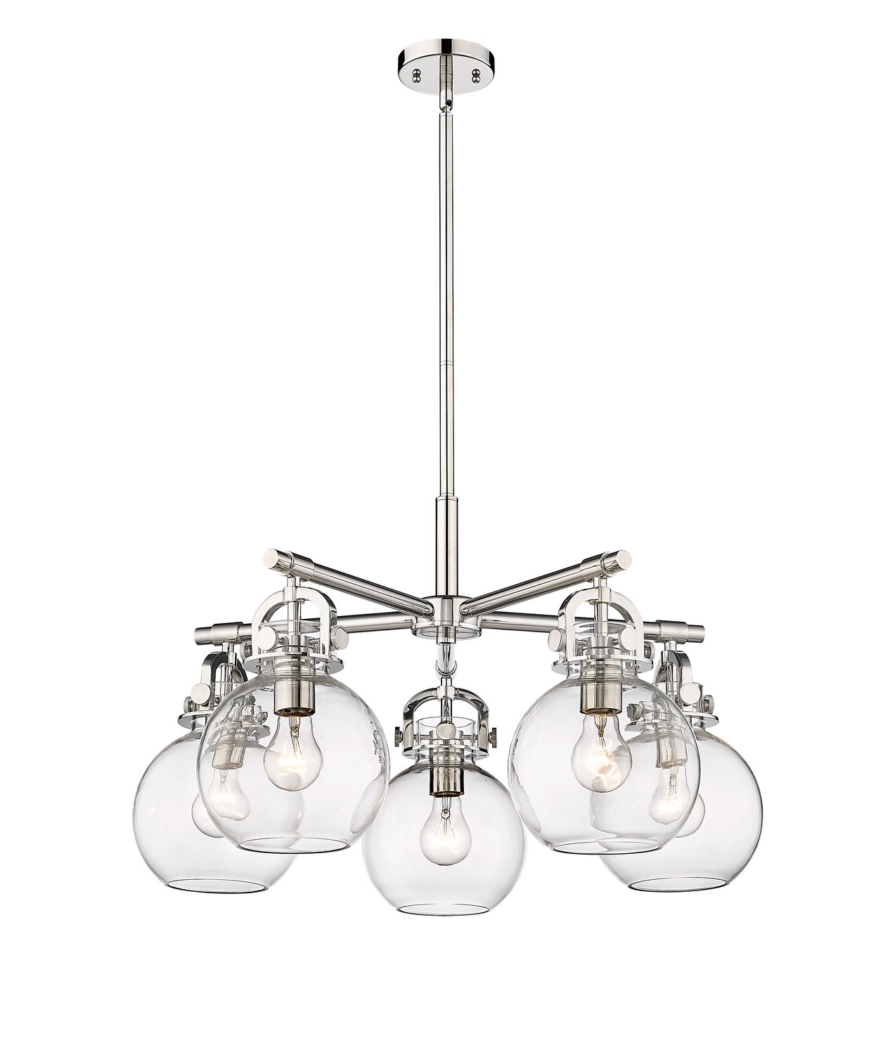 Five Light Chandelier by Innovations - Downtown Urban Collection, Polished Nickel Finish - 410-5CR-PN-G410-7CL