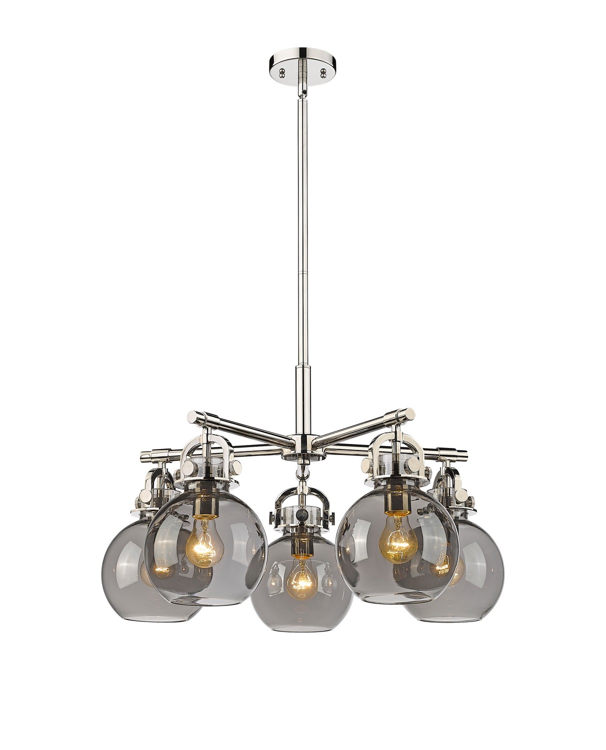 Five Light Chandelier by Innovations - Downtown Urban Collection, Polished Nickel Finish - 410-5CR-PN-G410-7SM