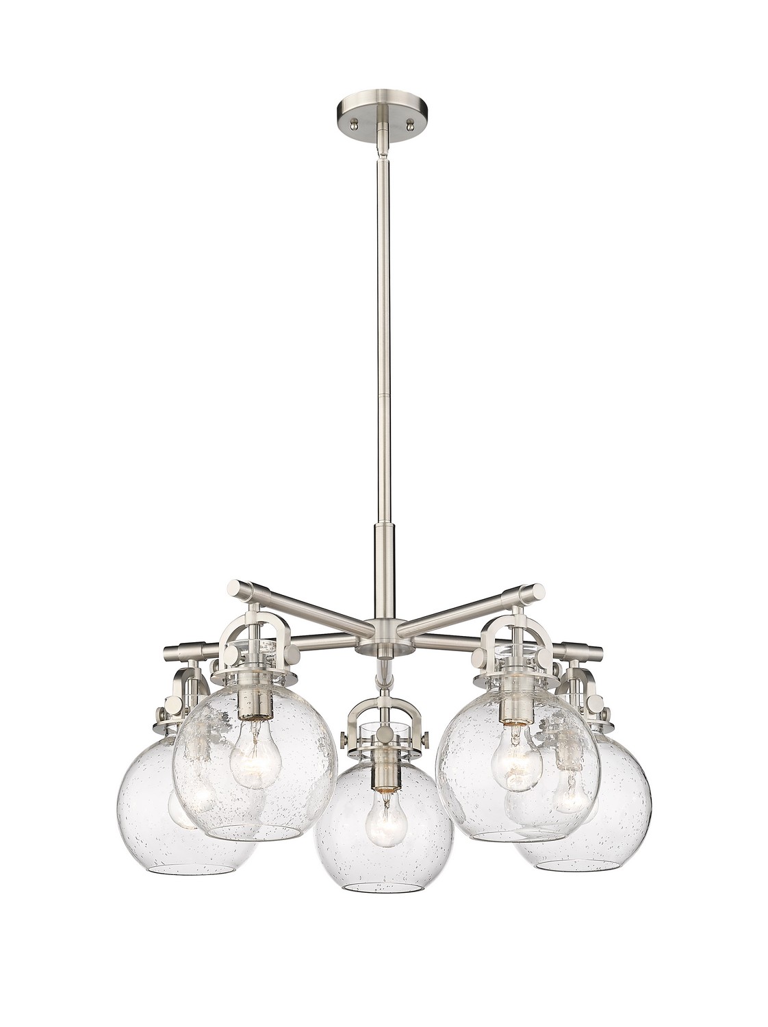 Five Light Chandelier by Innovations - Downtown Urban Collection, Satin Nickel Finish - 410-5CR-SN-G410-7SDY