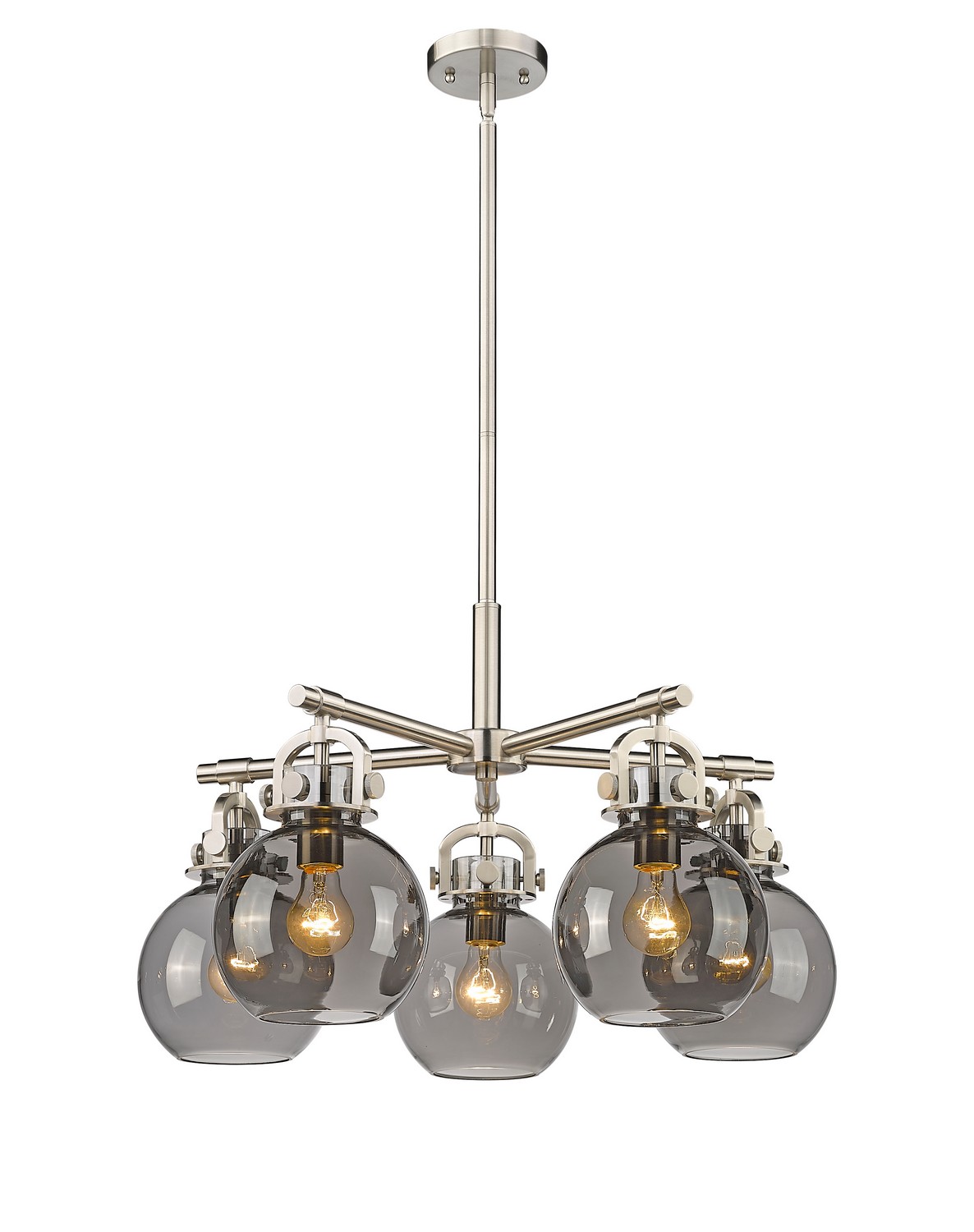 Five Light Chandelier by Innovations - Downtown Urban Collection, Satin Nickel Finish - 410-5CR-SN-G410-7SM