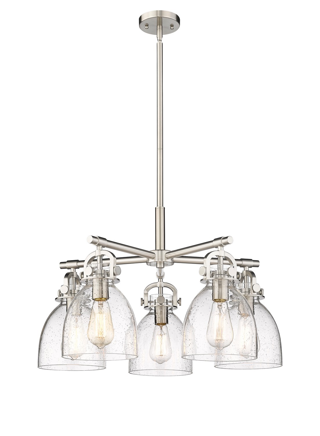 Five Light Chandelier by Innovations - Downtown Urban Collection, Satin Nickel Finish - 410-5CR-SN-G412-7SDY