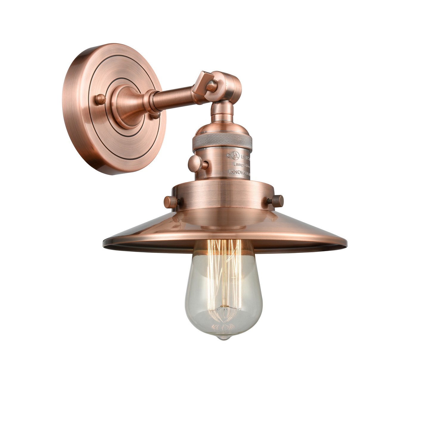 LED Wall Sconce by Innovations - Franklin Restoration Collection, Antique Copper Finish - 203SW-AC-M3-LED