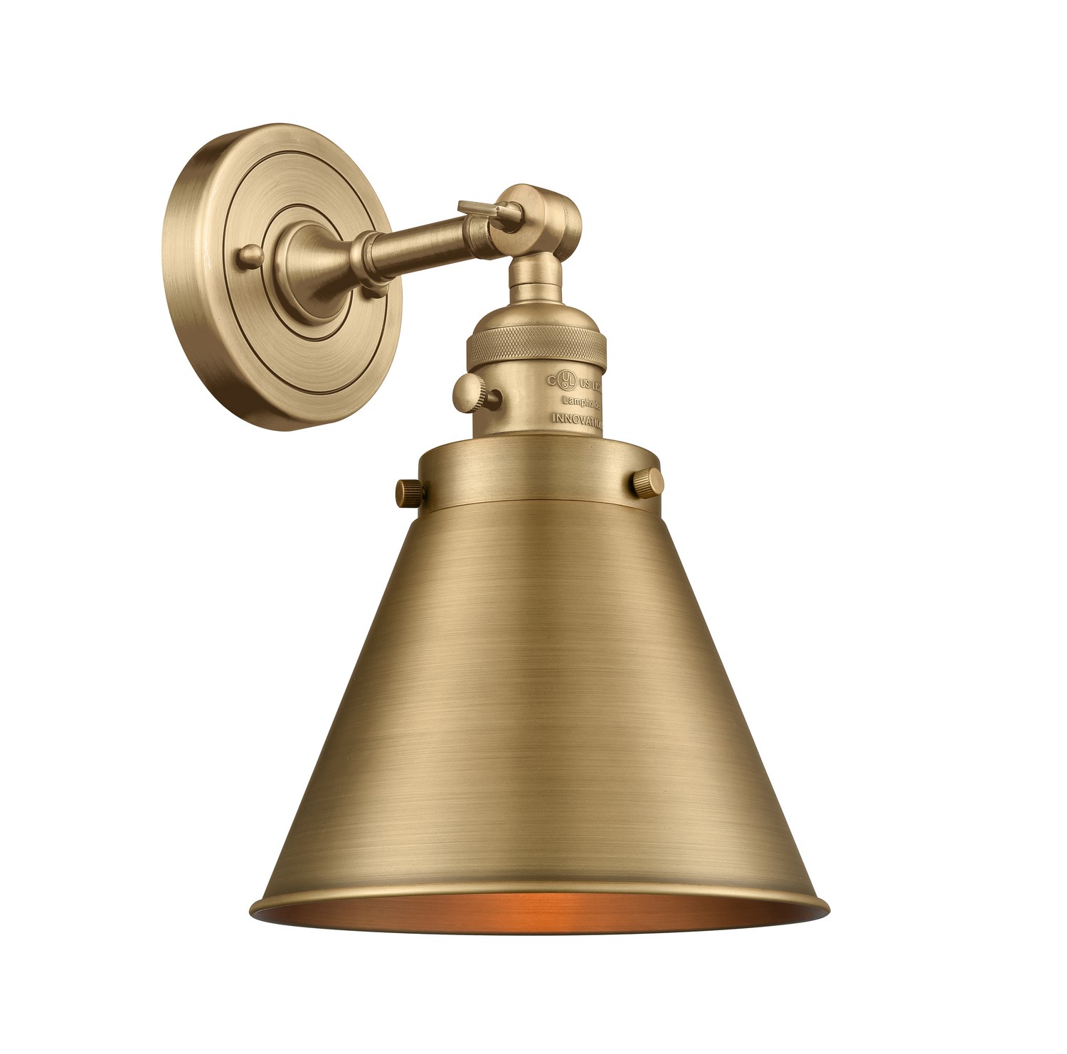LED Wall Sconce by Innovations - Franklin Restoration Collection, Brushed Brass Finish - 203SW-BB-M13-BB-LED