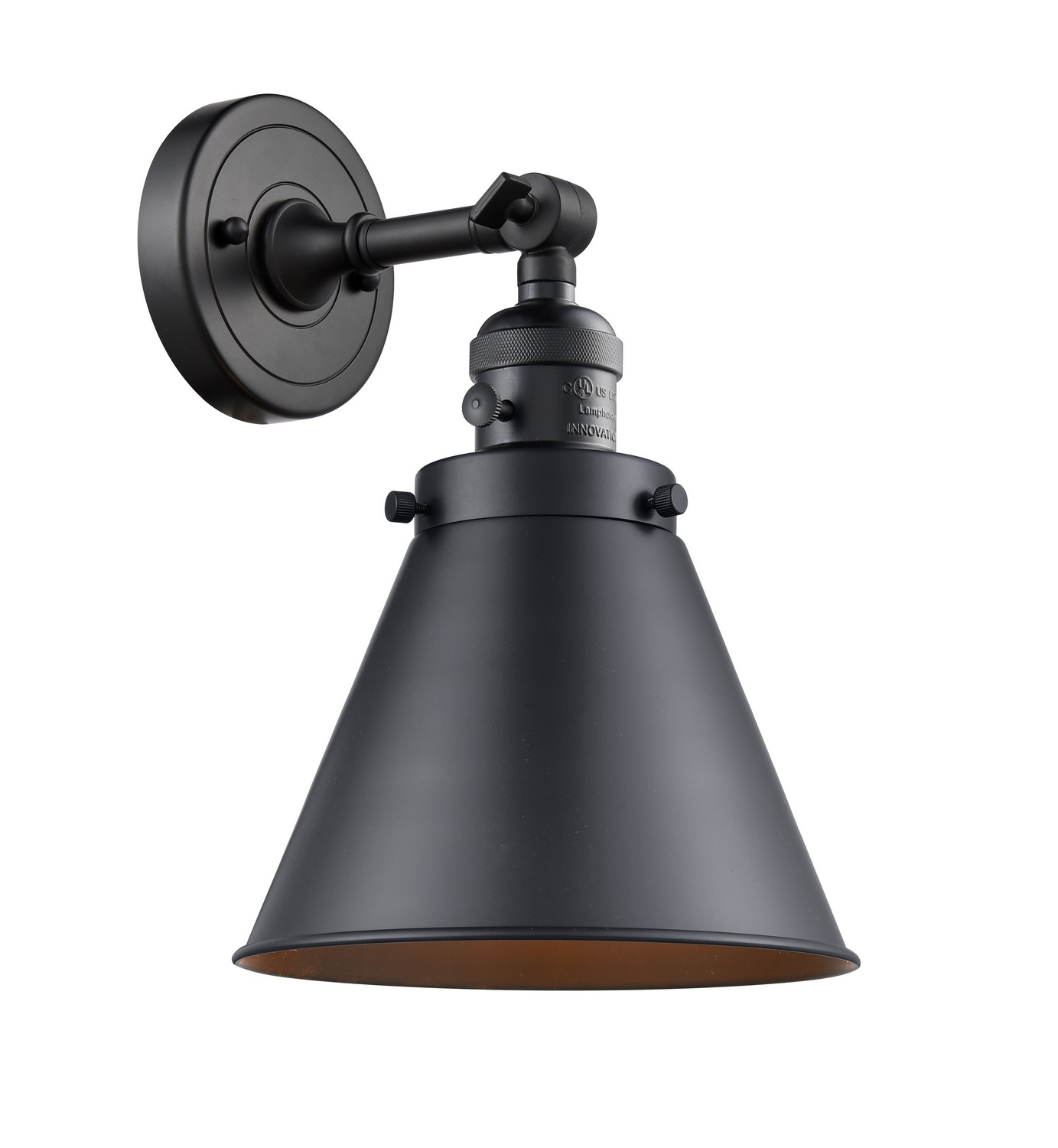 LED Wall Sconce by Innovations - Franklin Restoration Collection, Matte Black Finish - 203SW-BK-M13-BK-LED