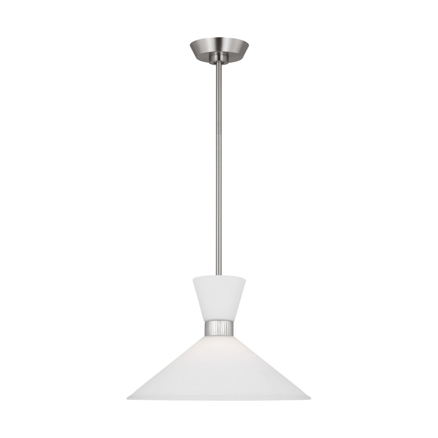 Visual Comfort Studio Belcarra One Light Pendant in Brushed Steel - DJP1091BS