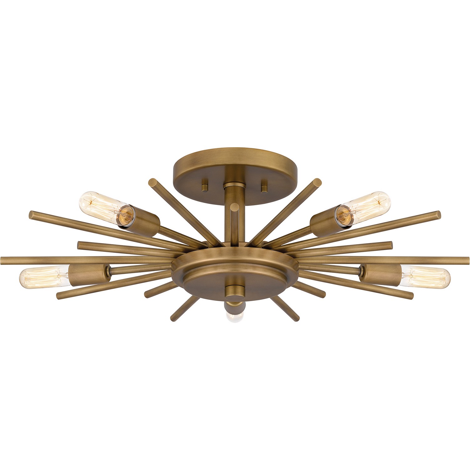 Quoizel Quoizel Semi-Flush Mount Five Light Semi Flush Mount in Weathered Brass - QSF6158WS