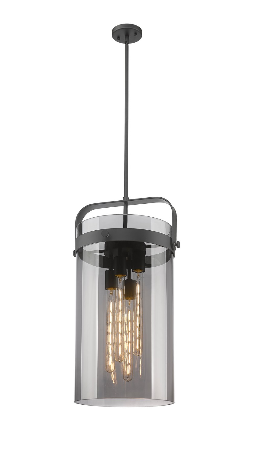 Four Light Pendant by Innovations - Downtown Urban Collection, Matte Black Finish - 413-4SL-BK-G413-4S-12SM