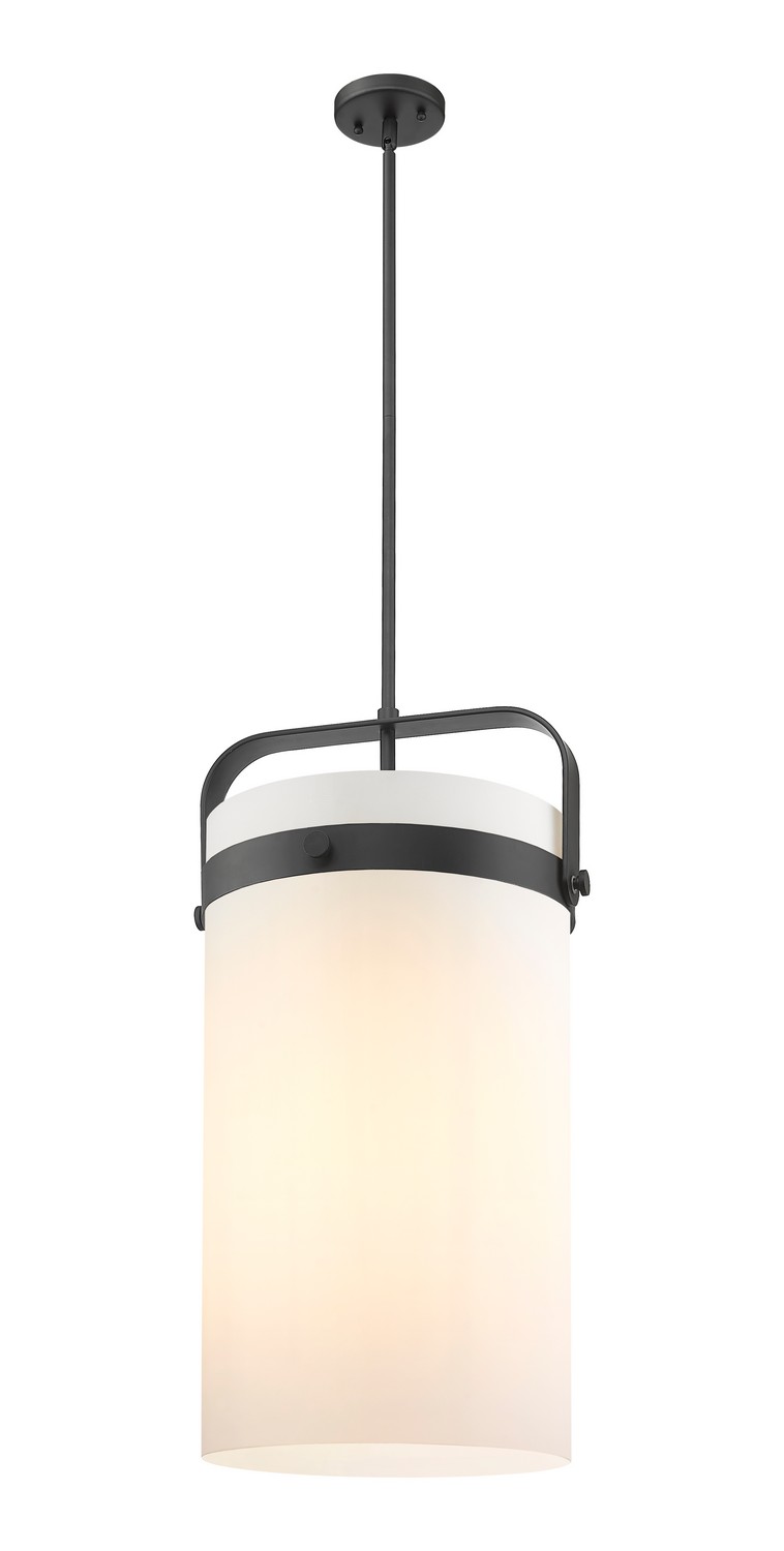 Four Light Pendant by Innovations - Downtown Urban Collection, Matte Black Finish - 413-4SL-BK-G413-4S-12WH