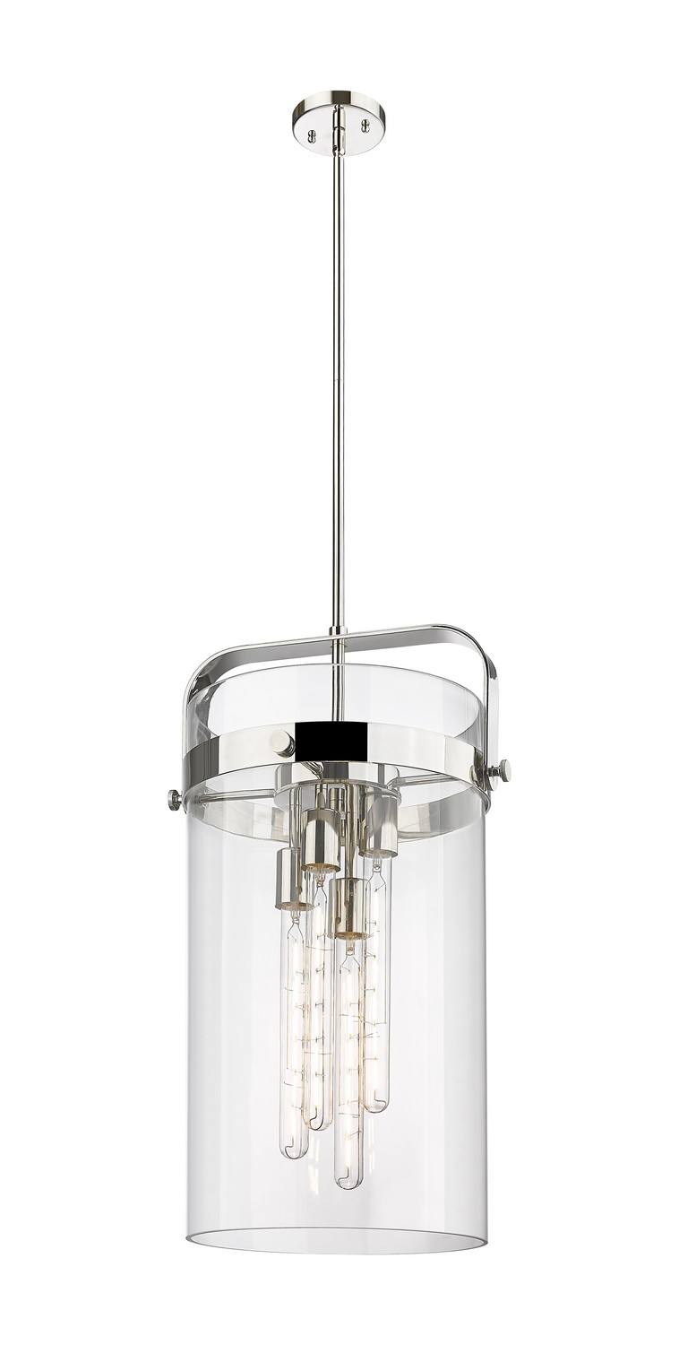 Four Light Pendant by Innovations - Downtown Urban Collection, Polished Nickel Finish - 413-4SL-PN-G413-4S-12CL