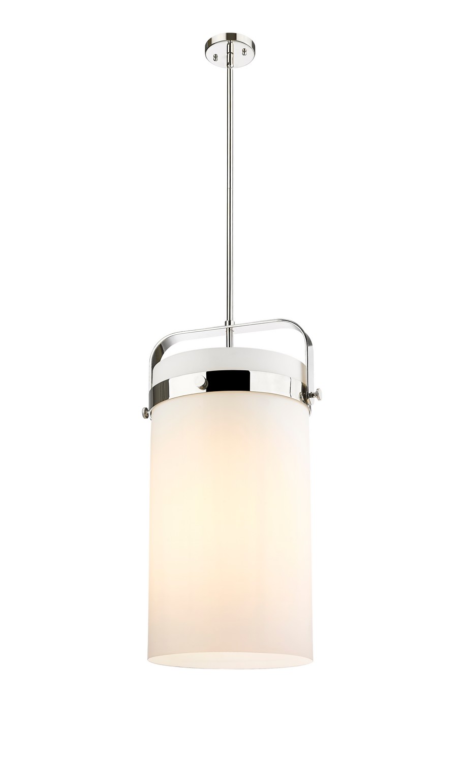 Four Light Pendant by Innovations - Downtown Urban Collection, Polished Nickel Finish - 413-4SL-PN-G413-4S-12WH