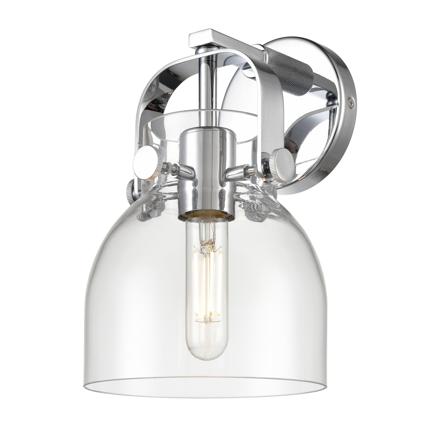 One Light Wall Sconce by Innovations - Downtown Urban Collection, Polished Chrome Finish - 423-1W-PC-G412-6CL