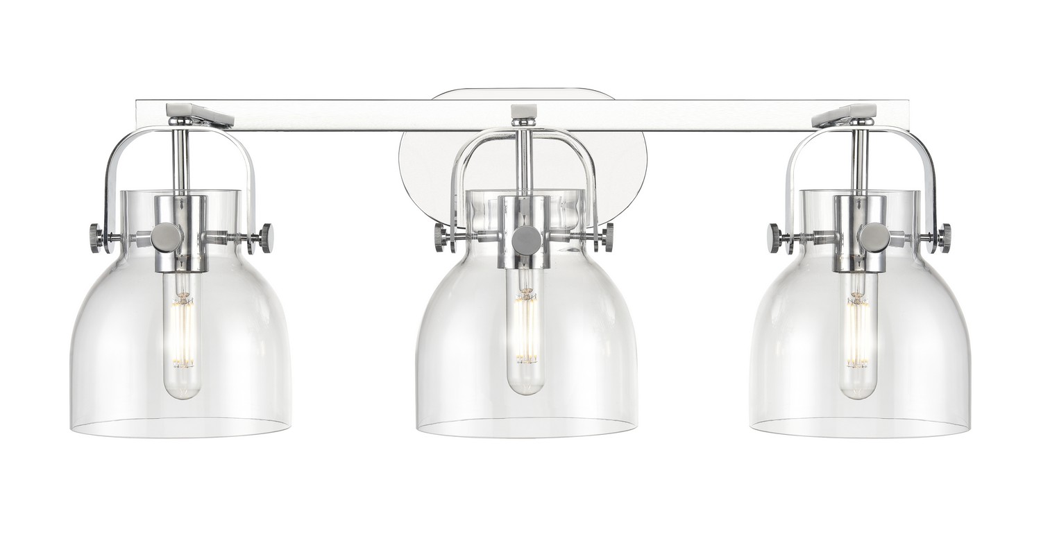 Three Light Bath Vanity by Innovations - Downtown Urban Collection, Polished Chrome Finish - 423-3W-PC-G412-6CL