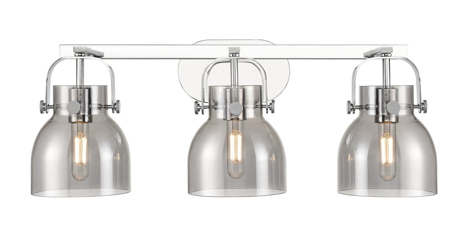 Three Light Bath Vanity by Innovations - Downtown Urban Collection, Polished Chrome Finish - 423-3W-PC-G412-6SM