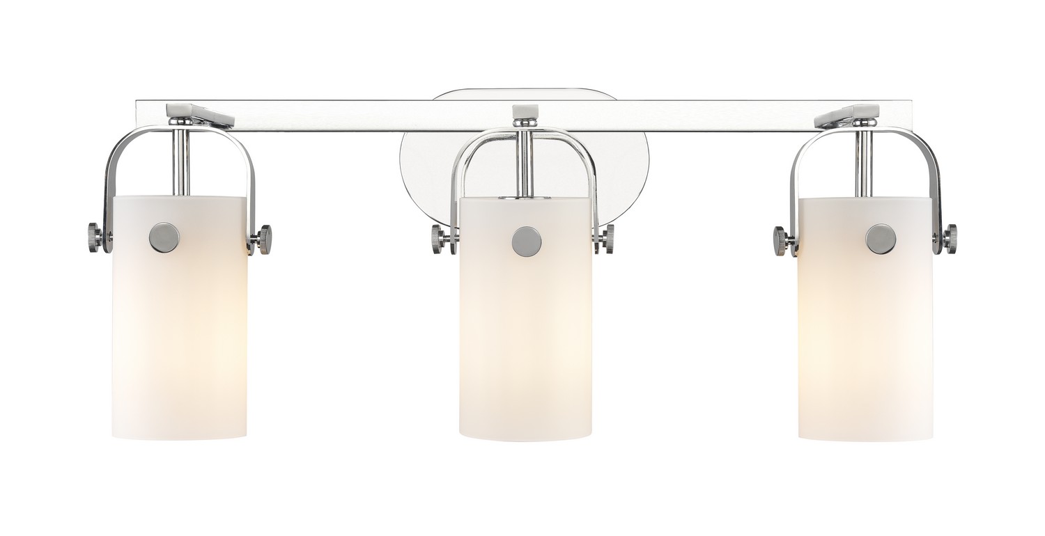 Three Light Bath Vanity by Innovations - Downtown Urban Collection, Polished Chrome Finish - 423-3W-PC-G423-7WH