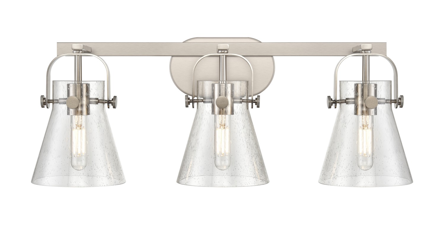 Three Light Bath Vanity by Innovations - Downtown Urban Collection, Satin Nickel Finish - 423-3W-SN-G411-6SDY
