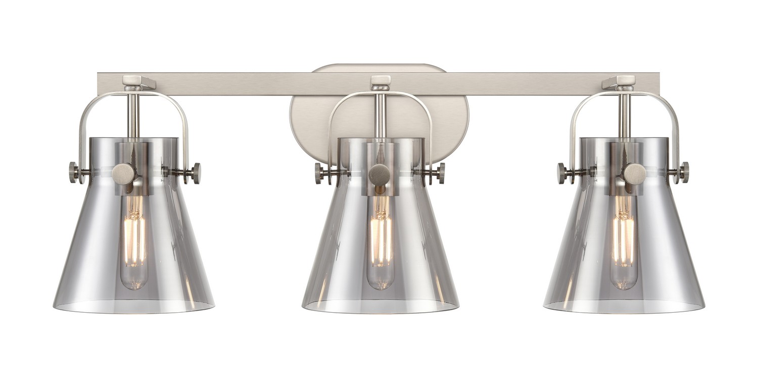 Three Light Bath Vanity by Innovations - Downtown Urban Collection, Satin Nickel Finish - 423-3W-SN-G411-6SM