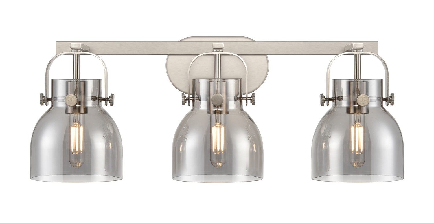 Three Light Bath Vanity by Innovations - Downtown Urban Collection, Satin Nickel Finish - 423-3W-SN-G412-6SM
