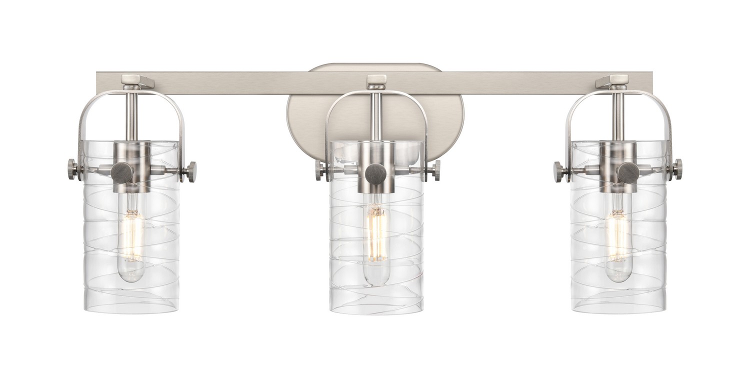 Three Light Bath Vanity by Innovations - Downtown Urban Collection, Satin Nickel Finish - 423-3W-SN-G423-7DE