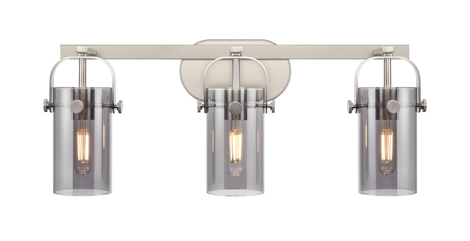 Three Light Bath Vanity by Innovations - Downtown Urban Collection, Satin Nickel Finish - 423-3W-SN-G423-7SM