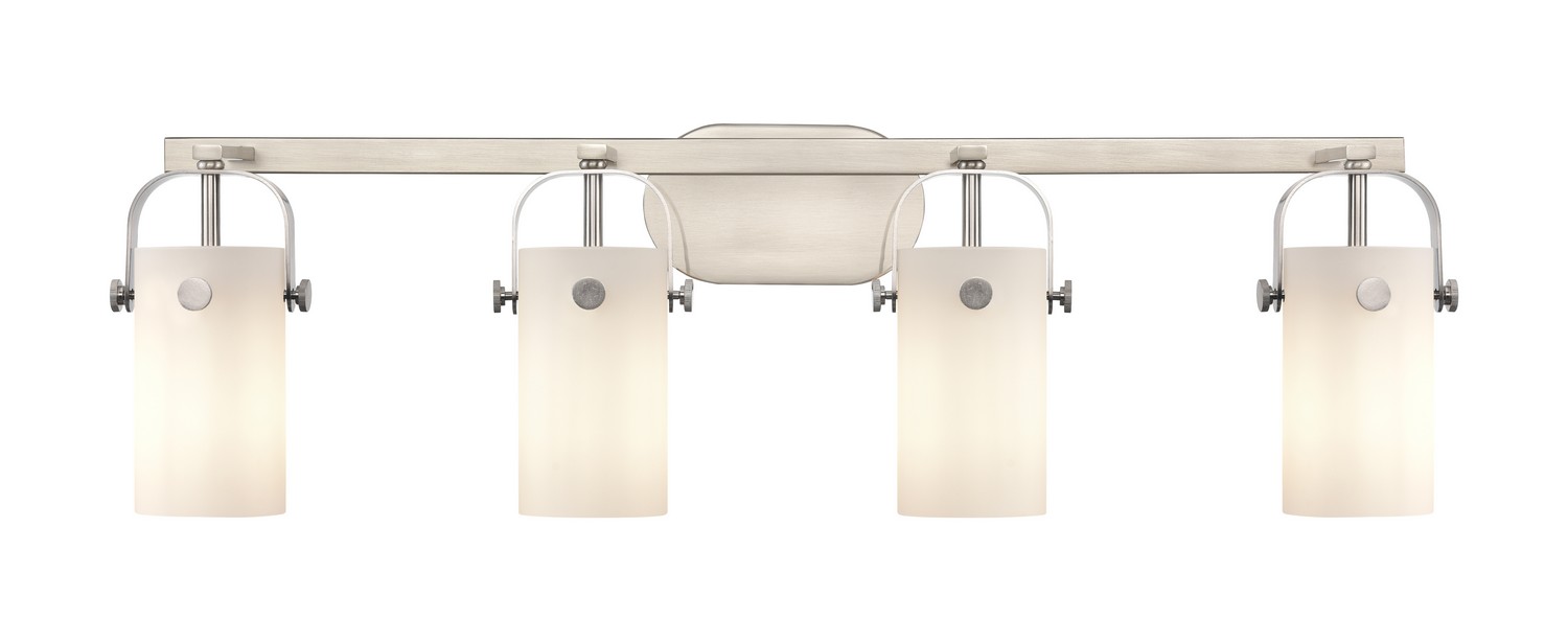 Four Light Bath Vanity by Innovations - Downtown Urban Collection, Brushed Satin Nickel Finish - 423-4W-SN-G423-7WH