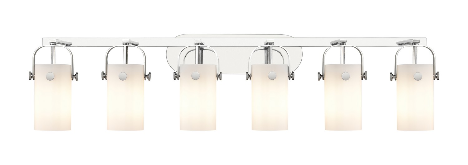 Six Light Bath Vanity by Innovations - Downtown Urban Collection, Polished Chrome Finish - 423-6W-PC-G423-7WH
