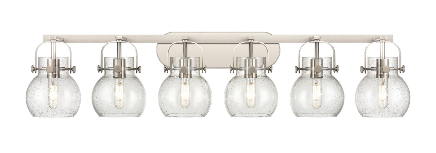Six Light Bath Vanity by Innovations - Downtown Urban Collection, Satin Nickel Finish - 423-6W-SN-G410-6SDY