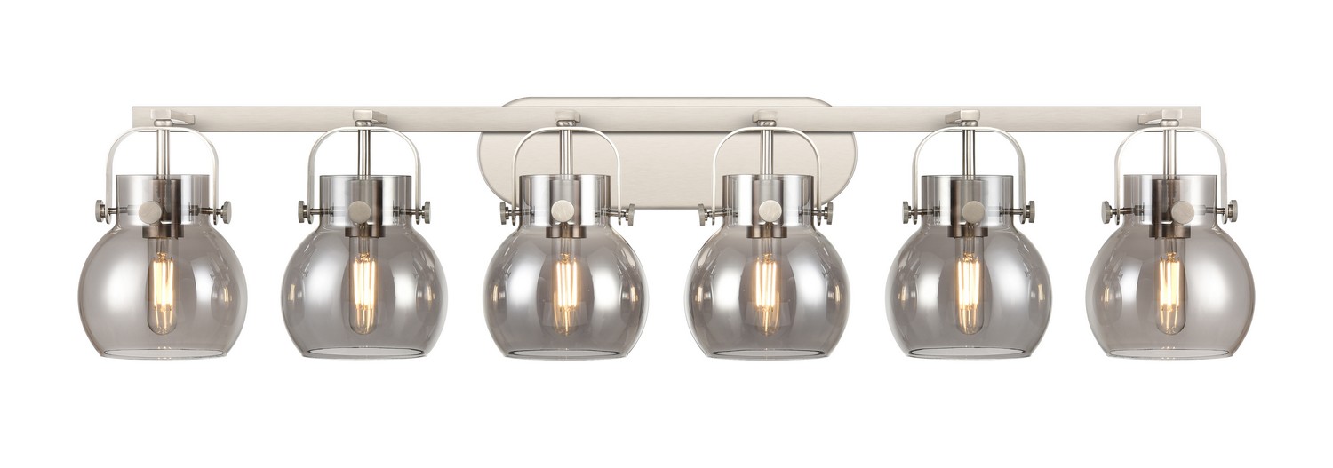 Six Light Bath Vanity by Innovations - Downtown Urban Collection, Satin Nickel Finish - 423-6W-SN-G410-6SM