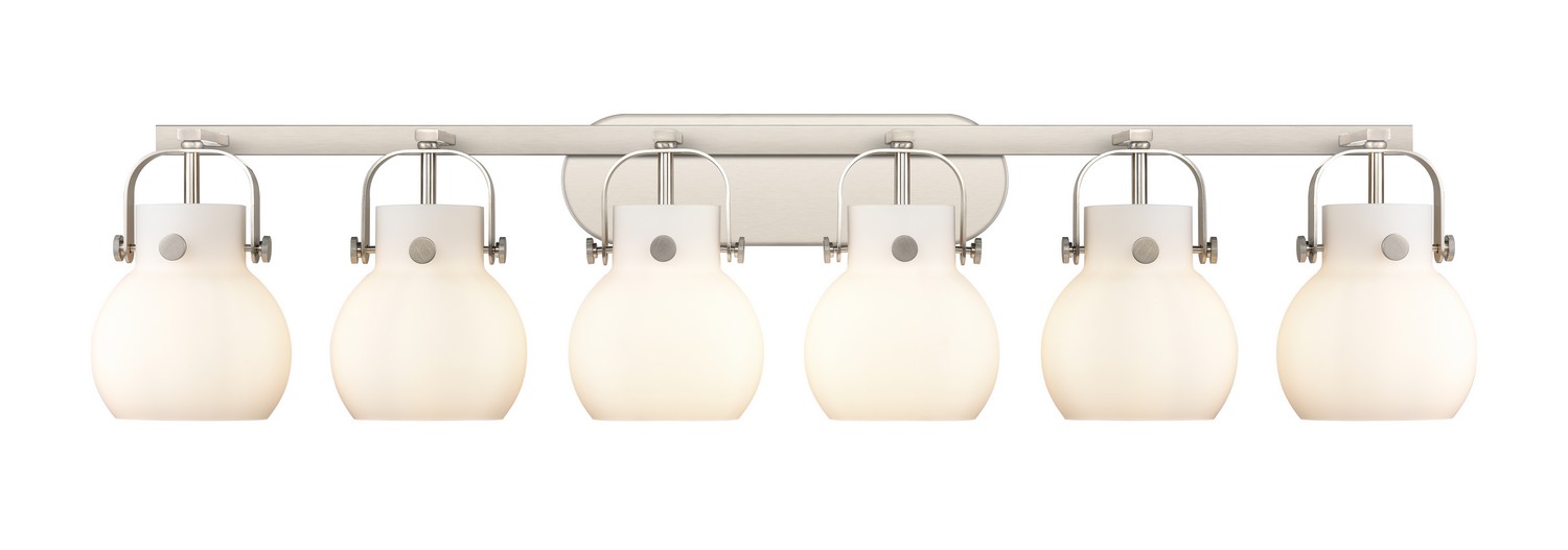 Six Light Bath Vanity by Innovations - Downtown Urban Collection, Satin Nickel Finish - 423-6W-SN-G410-6WH