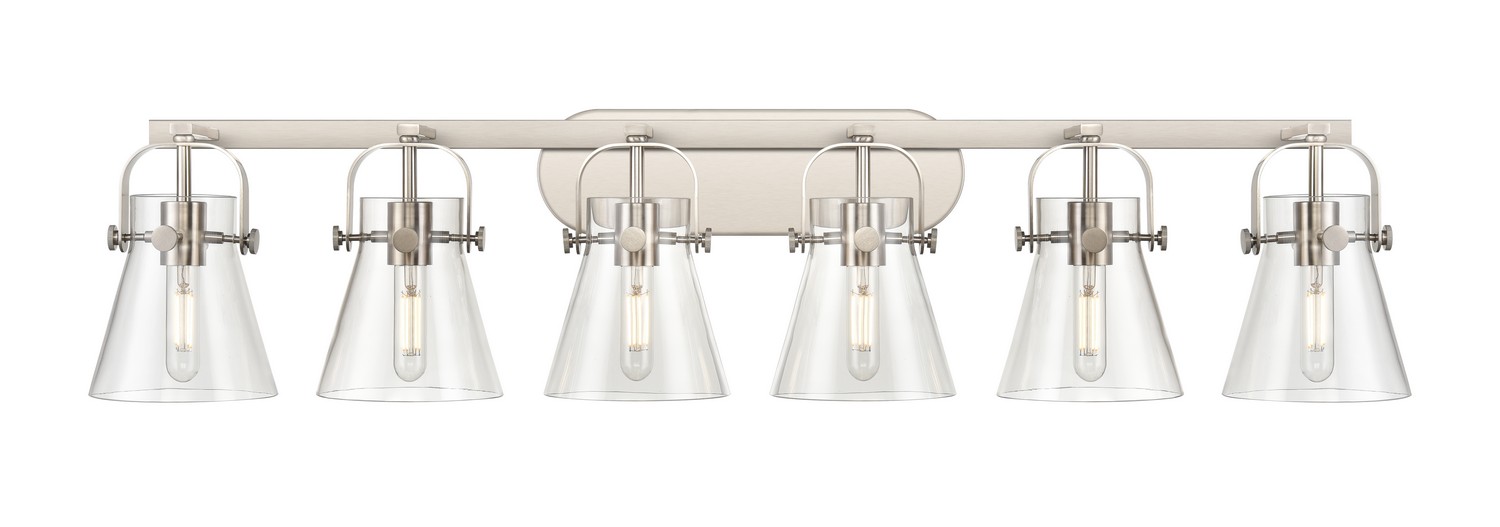 Six Light Bath Vanity by Innovations - Downtown Urban Collection, Satin Nickel Finish - 423-6W-SN-G411-6CL