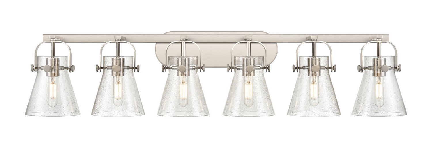 Six Light Bath Vanity by Innovations - Downtown Urban Collection, Satin Nickel Finish - 423-6W-SN-G411-6SDY