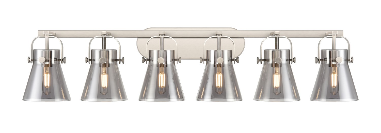 Six Light Bath Vanity by Innovations - Downtown Urban Collection, Satin Nickel Finish - 423-6W-SN-G411-6SM